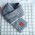 Kids Scarf Knitted Wool Neck Warmer Gray