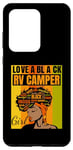 Galaxy S20 Ultra Black Independence Day - Love a Black RV Camper Girl Case
