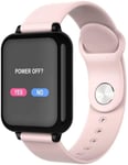 Watch Men Women Fashion Sport Fitness Smart Bracelet Heart Rate Monitor Waterproof Blood Pressure SmartWatch For And,Colour:White (Color : Pink)