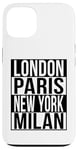 Londres Paris New York Milan - 4 VILLES DE LA MODE DU MONDE Coque pour iPhone 13