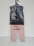JUICY COUTURE Baby Girls 2Pc Set- Top and Leggings 2 years old. Black Pink