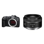 Canon EOS R8 Appareil Photo (Hybride Plein Format 24M Pixels, 40im/Sec, CMOS AF Dual Pixel, vidéo 4k 60p, WiFi) sans Objectif, Noir & RF 50mm F1.8 STM