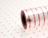 bag it Paper Florist Cellophane Film Gift Wrap Red Dot - 800mm x 2 Metres (Supplied in a Folded Sheet)