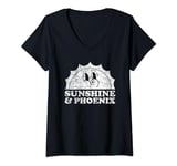 Womens Sunshine and Phoenix Arizona Retro Vintage Sun V-Neck T-Shirt