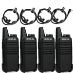 Retevis RT622 Walkie Talkie Mini, PMR446 License Free, 16 Channels CTCSS/DCS 2 Way Radio Rechargeable, VOX Squelch Scan, Portable Walkie Talkies with Headset for Retail, Family(Black, 2 Pairs)