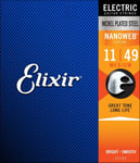Elixir Nanoweb Light .011 - .049 - Strengesett til elektrisk gitar