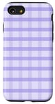 Coque pour iPhone SE (2020) / 7 / 8 Rayures tartan à carreaux vichy violet lavande