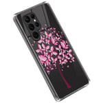 Samsung Galaxy S23 Ultra cover med et mønster - Lyserøde blomster