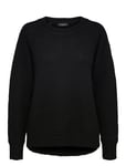 Selected Femme Slflulu Ls Knit O-Neck B Noos Svart