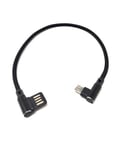 System-S Câble micro USB coudé à gauche vers interface USB réversible type A 2.0 en noir 29 cm