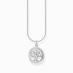 Thomas Sabo Halsband med tree of love-hänge och vita stenar, silver