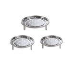 YUEMING 3Pcs Steaming Steamer Rack, Steam Holder Stainless Steel Kitchen Steamer Rack Round Steaming Tray Insert for Pots, Pans, Crock Pots with Supporting Feet 20/22/24 cm