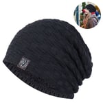 1 st hatt för män vinter varma mössor stickad slouchy tjock mössa