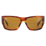 Square Striped Havana Brown B-15 Sunglasses