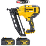 DeWalt DCN660N 18V XR Brushless 2nd Fix Finish Nailer With 2 x 4.0Ah Batteries