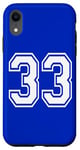 Coque pour iPhone XR #33 Équipe de sport numérotée blanche sur le devant et le dos