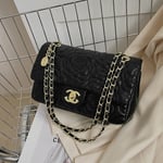 single shoulder crossbody chain bag camellia damväska black