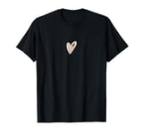 Sand Hand Drawn Heart Minimalist Love Beige/Tan T-Shirt