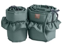 NG Baby spjälskydd 2 delar linne med volang, petrol green