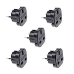 Q4U Q4UBP5Travel Adaptor Black Uk to Eu Pin Convert Power Converter Uk Plug to Euro Pack of 5