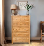 Large Oak Chest of Drawers | Solid Wood Tall Childrens/Kids Bedroom Furniture