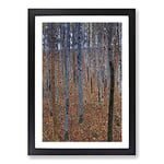 Big Box Art Beech Grove Forest Vol.1 by Gustav Klimt Framed Wall Art Picture Print Ready to Hang, Black A2 (62 x 45 cm)