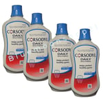 4 x500ml Corsodyl Mouthwash Daily Gum Care Alcohol Free Cool Mint NEW PACKAGING