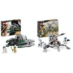 LEGO 75360 Star Wars Yoda's Jedi Starfighter Building Toy with Master Yoda Minifigure, Lightsaber and Droid R2-D2 Figure & 75345 Star Wars 501st Clone Troopers Battle Pack Set