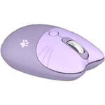 Trådlös Mus Söt Datormus 1600 DPI Mindre Buller Bärbar USB-Mus Sladdlös Mus för PC Laptop Dator Notebook MacBook Flickpresent (lila)