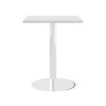 Cafébord Kvadrat - Runt pelarstativ, Storlek 60x60 cm, Bordsskiva Ljusgrå, Stativ Polerat stål