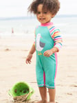Frugi Kids' Sun Safe Seagull Suit, Pacific Aqua