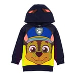 Paw Patrol Barn Hoodie med 3D-öron för barn/barn, Chase, 3–4 år, marinblå Navy 3-4 Years