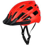 DUDUCHUN Bike Helmet,MTB Bike Climbing Skateboard Helmet,Lightweight Adjustable Breathable Helmet for Men Women Outdoor Sports Gear,Red,M (54~58cm)
