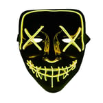 The Purge LED Neon Mask, Halloween - Gul