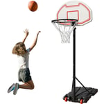 Vendeur pro Panier de Basket Enfant sur Pied,Panier de Basket-Ball Mobile sur 2 roulettes, Portable Panier Basket Hauteur Réglable 7353246cm -Blanc