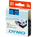 DYMO Dymo D1 Märktejp Standard 12mm, Svart På Blått, 7m Rulle (45016)