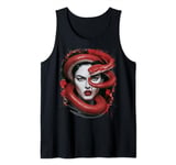 Scarlet Temptation: Woman and Snake Tank Top