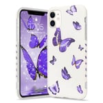 Urarssa iPhone 12 mini Girls Phone Case Cute Women Slim Shockproof Designer Soft TPU Protective Butterfly Cases Cover Compatible with iPhone 12 mini-Purple