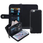 Apple iPhone 6Plus/6SPlus Zipper Wallet Case Black