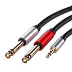3.5mm to Dual 6.5mm Adapter Jack o Cable 3.5 to 6.5 AUX Cord 3.5 Jack Splitter f