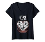 Womens I Train Life Lab Super Heroes - Teacher Graphic V-Neck T-Shirt