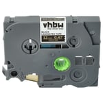 vhbw 1x Ruban compatible avec Brother PT D600VP, E110, E100B, E115, E105, E200, E100, E100VP imprimante d'étiquettes 12mm Or sur Noir