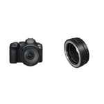 Canon EOS R6 Mark II Full Frame Mirrorless Camera & RF 24-105mm F4L IS USM | 24.2-megapixels & 2971C005 Bayonet adapter EF-EOS R, black
