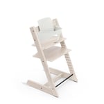 STOKKE® Tripp Trapp® Matstol bok whitewash inkl. Babyset V2 vit
