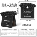 BUCKLOS BL-02S Ceramic Disc Brake Pads w/Cooling Fins fit Shimano J04C J05A G04S