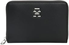 Tommy Hilfiger Women's TH Essential SC MED ZA Wallets, Black, One Size