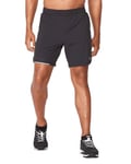 2XU Men's Aero 7" Shorts, Black/Silver Reflective, S