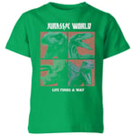 Jurassic Park World Four Colour Faces Kids' T-Shirt - Green - 3-4 Years - Green