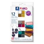 FIMO STAEDTLER Effect 8013-Pack Demi-Blocs-Couleurs pétillantes-8013 C12-4, 8013 C12-4ST, Sparkle, Lot de 12
