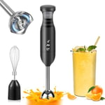 Hand Blender Stick Blender 3-in-1 Immersion Blender handheld, Stick Blender Electric with Stainless Steel Blade, Egg Whisk, 600ml Beaker for Making Baby Food, Soups (300W~800W, Black)